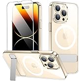 xiwxi for iPhone 14 Pro Max Case with Kickstand,[Compatible with Magsafe][1*Screen Protector],Military-Grade Protection & Anti-Yellowing,Magnetic Phone Case for iPhone 14 Pro Max,Clear