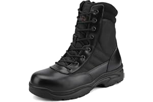 NORTIV 8 Steel Toe Boots for Men Safety Industrial & Construction Military Work Boots Slip Resistant ASTM F2413-18, TROOPER-STL