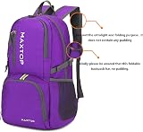 MAXTOP 40L Lightweight Foldable Backpack Water Resistant for Men Women Kids view 6