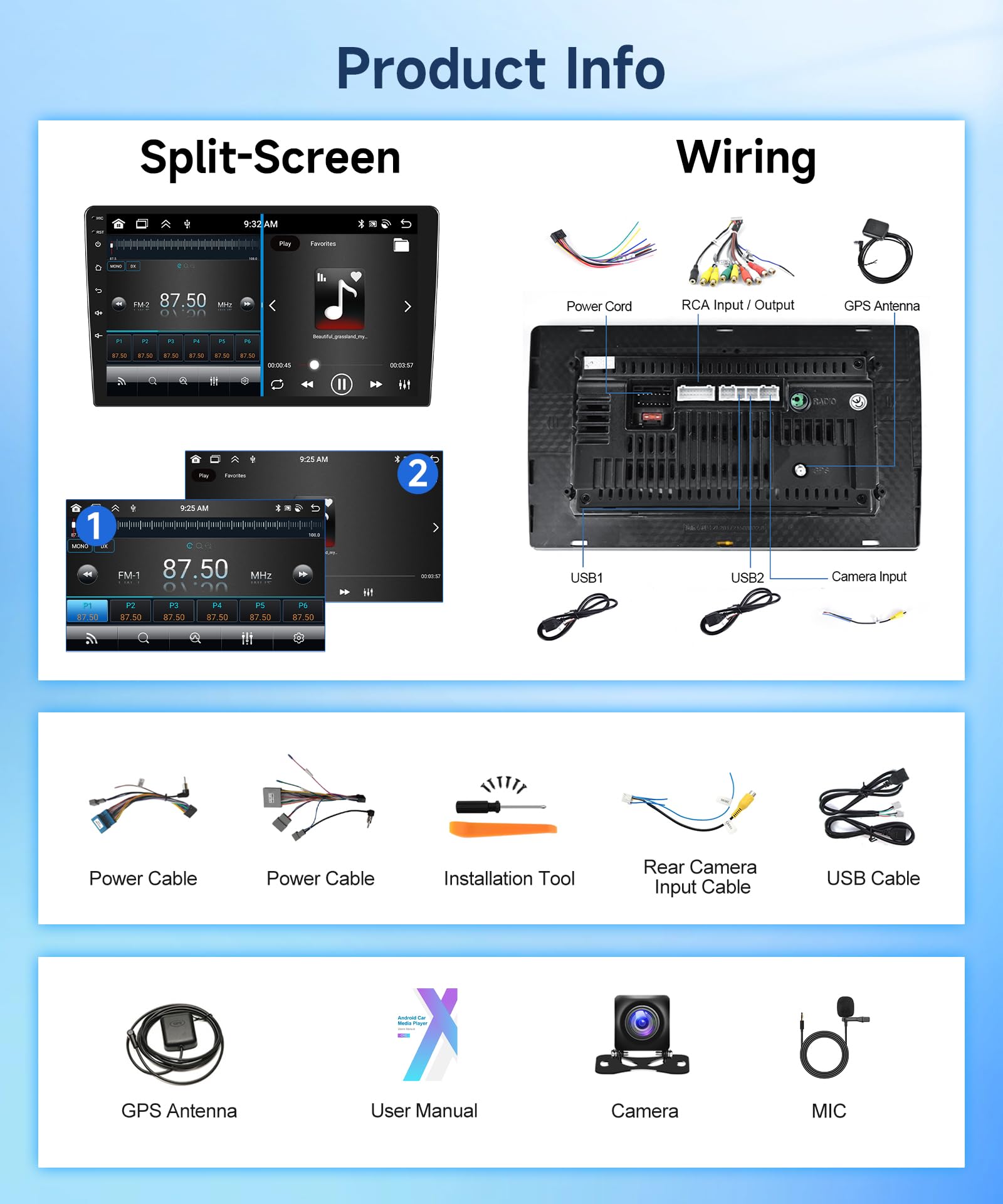 4Core 2G+64G Android Car Radio for Honda Odyssey 2005-2010, Rimoody Car Stereo Wireless Carplay Android auto 10.1 Inch Touch Screen GPS WiFi EQ Mirror Link Bluetooth FM Backup Camera