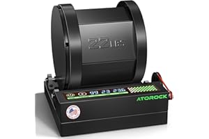 AtoRock Professional Rock Tumbler Kit, 22LB Extra-Large Barrel with Cutting-Edge Brushless Motor, Real-Time Motor Output & Ru
