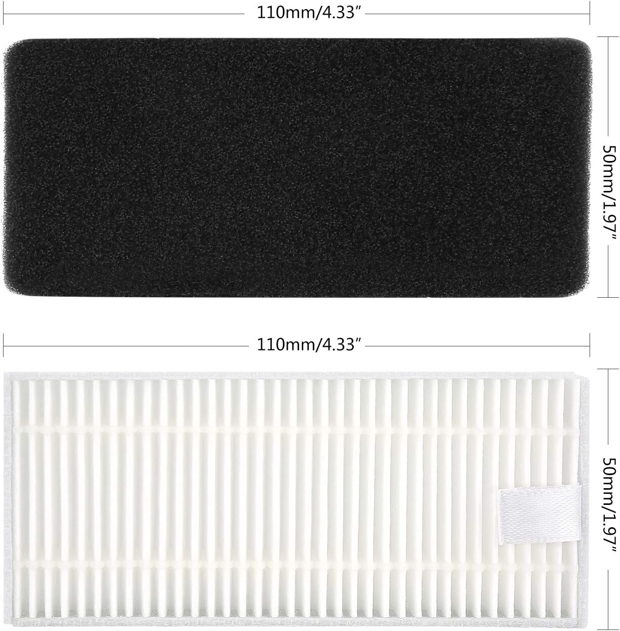 Cabiclean Replacement Accessories Kit Compatible ECOVACS DEEBOT N79S, DEEBOT N79 and DEEBOT 500 Robotic Vacuum, 1 Main Brush + 6 Filters + 8 Side Brushes: Home & Kitchen