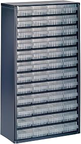 Raaco RAA137393 Parts Storage Organiser Blue Transparent 48 Drawers Steel PP view 1