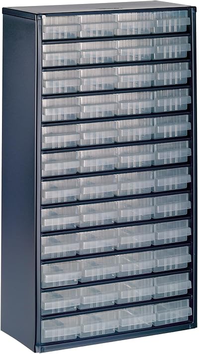 Raaco RAA137393 Parts Storage Organiser Blue Transparent 48 Drawers Steel PP