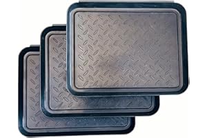 Small Boot Tray Shoe Matt Tray for Entryway Indoor, 3 Pack Floor Protection,Plastic Boot Mat w/Lip, Wet Shoe Mats for Mudroom