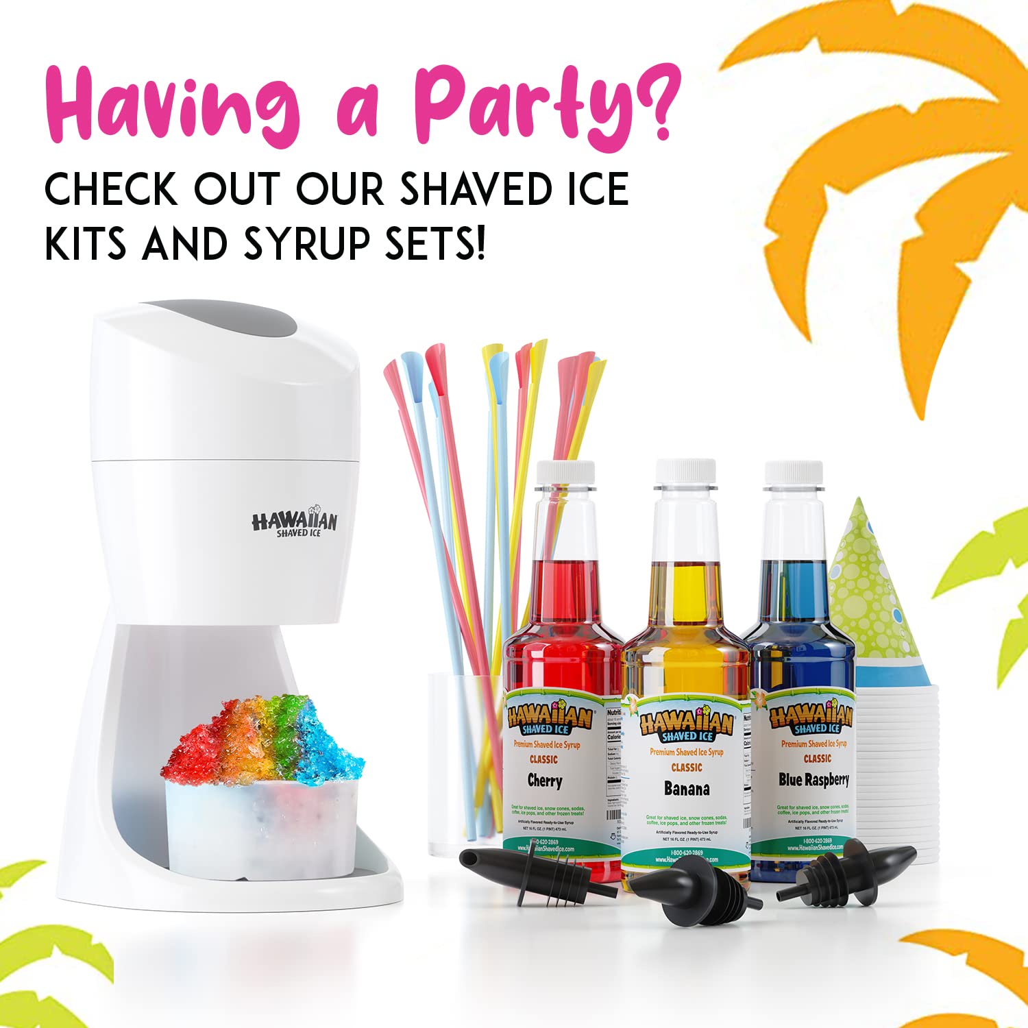Hawaiian Shaved Ice S900A Snow Cone and Shaved Ice Machine with 2