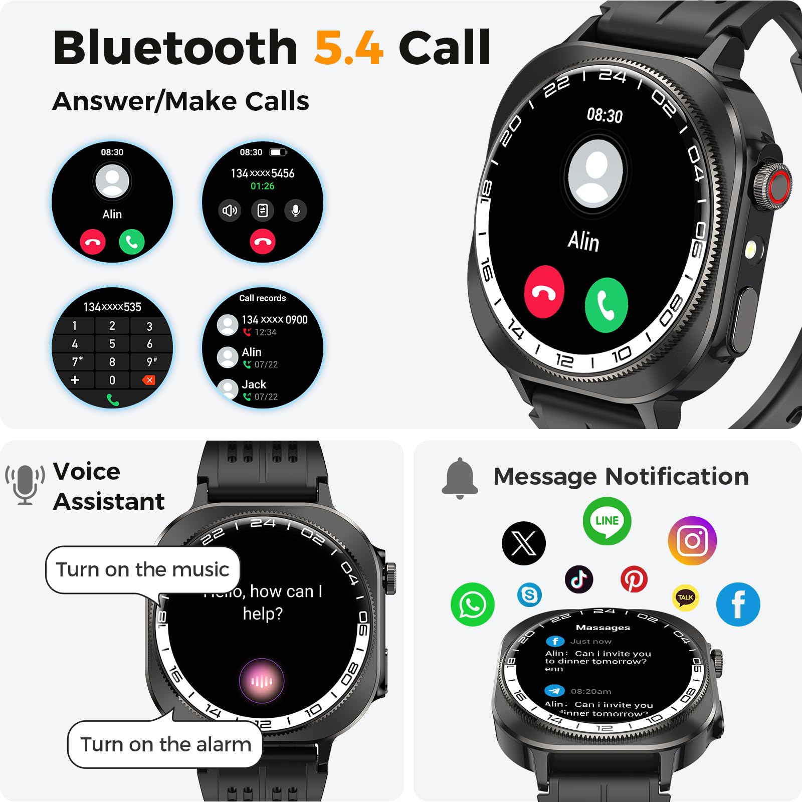 Smart Watch, 2025 AMOLED 3D 1.43