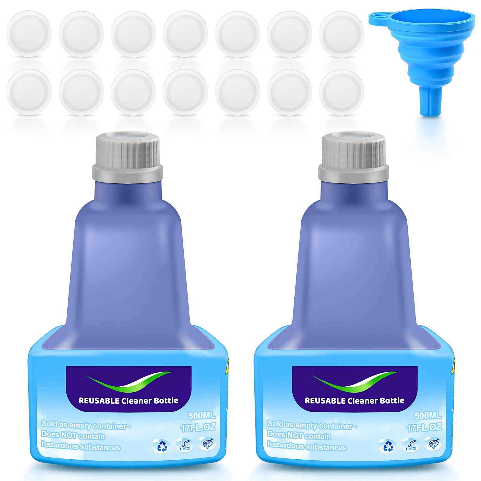 Photo 1 of ***MISSING PARTS***
Ndoge Replacement Bottle for Swiffer® Wet Jet™ Mop, Refillable, 500 ML Leak-Proof HDPE Refillable Bottle, 17 FL OZ Solution Bottles with 14 Sealing Pads and 1 Folding Funnel