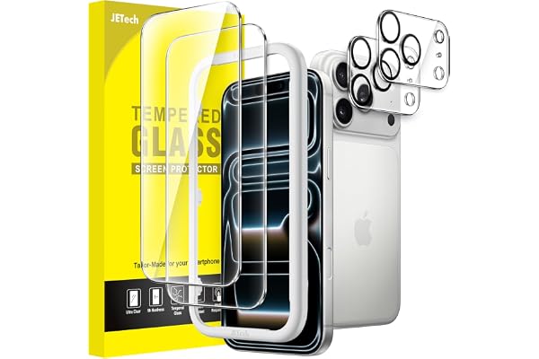JETech Screen Protector for iPhone 17 Pro Max 6.9-Inch with Camera Lens Protector, Easy Installation Tool, 9H Hardness Temper