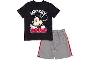 Disney Mickey Mouse Donald Duck Goofy Pluto Baby T-Shirt and Mesh Shorts Outfit Set Infant to Little Kid