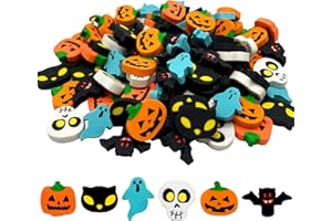 ZAKVOOR 96 Pcs Halloween Erasers, Pumpkin Ghost Bat Pencil Erasers Bulk for Gift Filling, Reward
