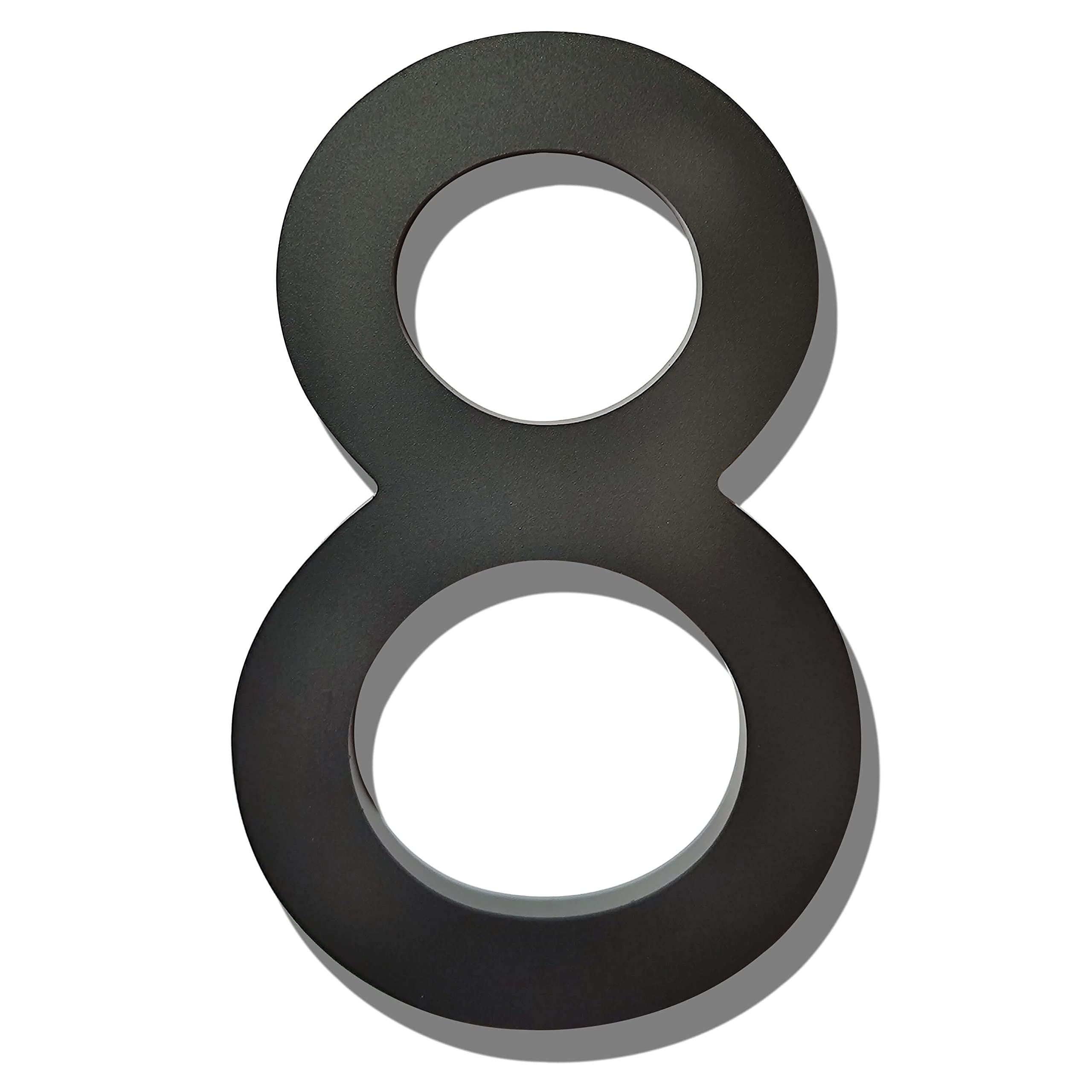 Ywonoby 5 Inch House Numbers for Outside-Large Modern 3D Floating Door Numbers-Weatherproof and Easy to Install-Matte Black Acrylic Number (8)