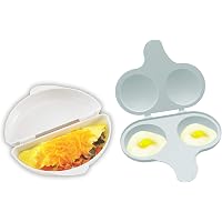 TopHomer 2-Cavity Microwave Egg Cooker – Make Omelets, Poached Eggs & More In Minutes, Non-Stick & Easy Clean