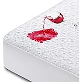 Premium Waterproof Mattress Protector California King Size, Breathable Bed Cover 3D Air Fabric Cooling Mattress Pad Cover Smooth Soft Noiseless Washable, 8''-21'' Deep Pocket (White)