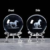Ornalrist 2.36 in 6cm 3D Etched Horse Crystal Ball Ornament with Stand view 3