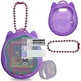 JCHPINE Silicone Cover Case for Tamagotchi Uni with Screen Protector | Accessories for Tamagotchi Uni Protective Case with Screen Protector and Ball Ring (Purple)