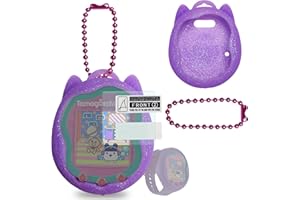 JCHPINE Silicone Case Replacement for Tamagotchi Uni, Screen Protector for Tamagotchi Uni Band Pet Accessories (Purple Silicone Case and Screen Film)