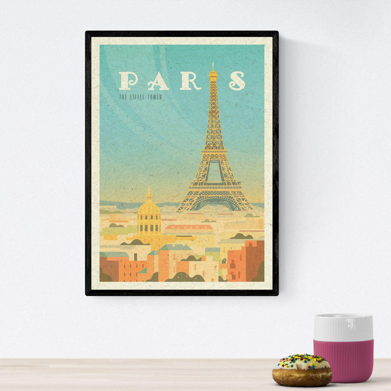 Nacnic 2. Paris foil vintage style. Poster city colors. Ad Paris 2 Size A3