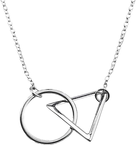 Amazon Hiqmic 925スターリングシルバー ゴールドメッキ ファッションサークル 三角形クラスプリングネックレスペンダント 15 5インチ 18インチ ホワイト ネックレス 通販