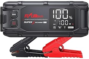 FLYLINKTECH Car Battery Jump Starter, 6000A Peak 26800mAh Jump Start Battery Pack(for All Gas or up to 12L Diesel),12V Jump Box with PD45W Fast Charging and LED Light