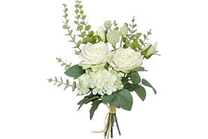 BeautifulU Artificial Roses Flowers Bouquet, Realistic Fake Silk Flowers Plants DIY Bouquets for Christmas Decorations Table 