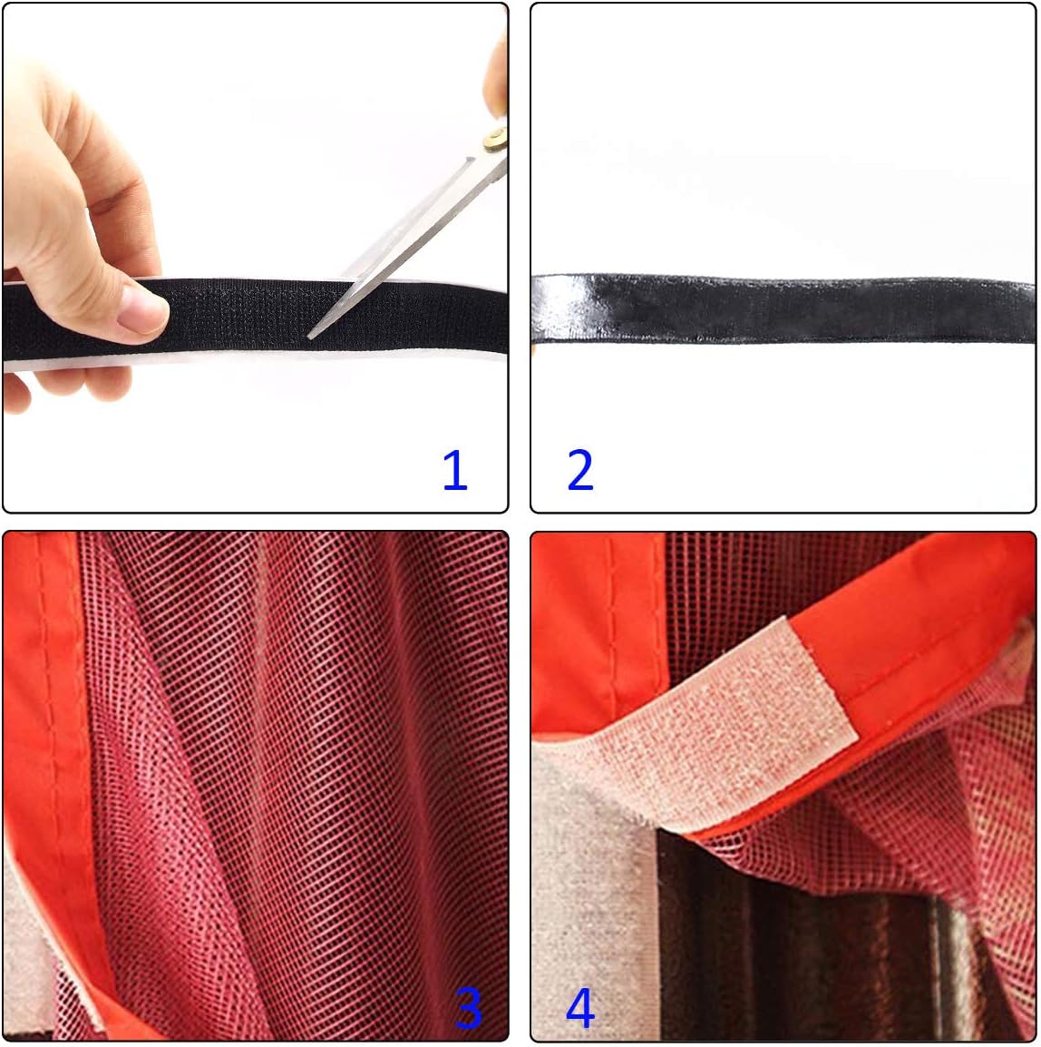 Jackwood 36 Feet Self Adhesive Hook and Loop Tape Roll Sticky Back Strip Adhesive Backed Fabric Fastener Mounting Tape for Picture and Tools Hanging Pedal Board Fastening (3/4 INCH, Black) : Office Products