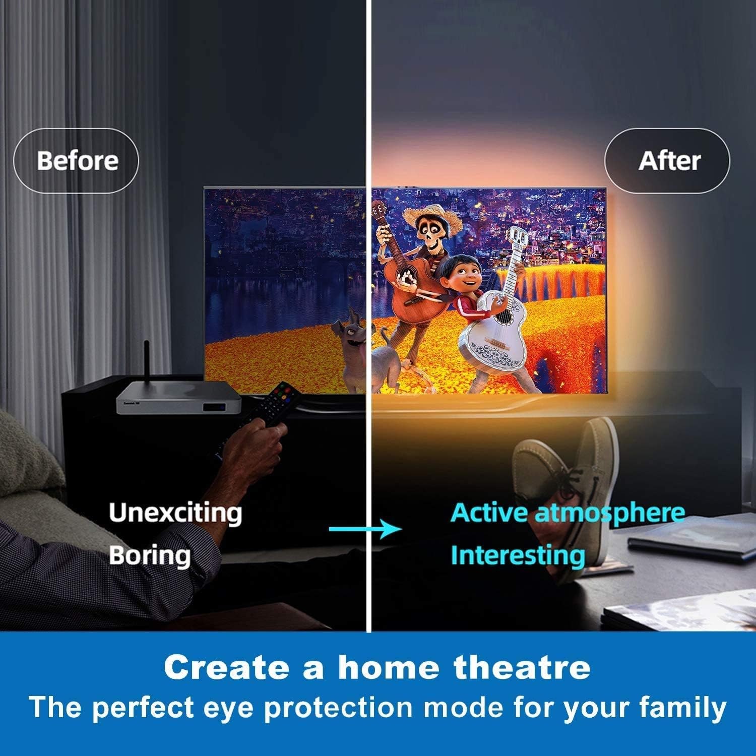 Tenmiro 65.6ft Led Strip Lights, Ultra Long RGB 5050 Color Changing LED Light Strips Kit with 44 Keys Ir Remote Led Lights for Bedroom, Kitchen, Home Decoration: Home Improvement