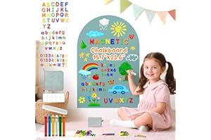 Arch Magnetic Wall Decal Green Magnet Chalk Board for Kids Peel and Stick Self Adhesive Magnetic Play Wall for Boys Bedroom P