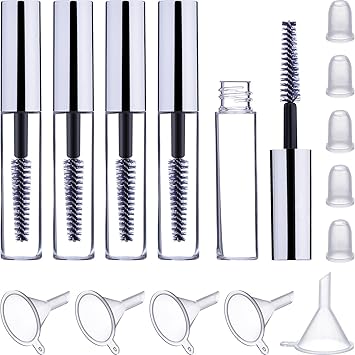 Buy Silver Eboot 4 Ml Empty Mascara Tube With Eyelash Wand Rubber Inserts And Funnels Set For Castor Oil Diy Mascara Container With Cap Silver Online At Low Prices In India