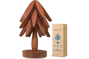 BLISSSTORM 𝗡𝗘𝗪 Set of 3 Kitchen Table Decor Foldable Wooden Trivets for Hot Pots and Pans，Tree Shape Trivets, （Sapele Wood Trivets）