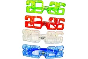 LUOZZY 8pcs 2026 New Year Eyeglasses LED Light Up Glasses 2026 Glow in the Dark Glasses LED Eyeglasses for 2026 New Year Eve Party Decorations, Random Style