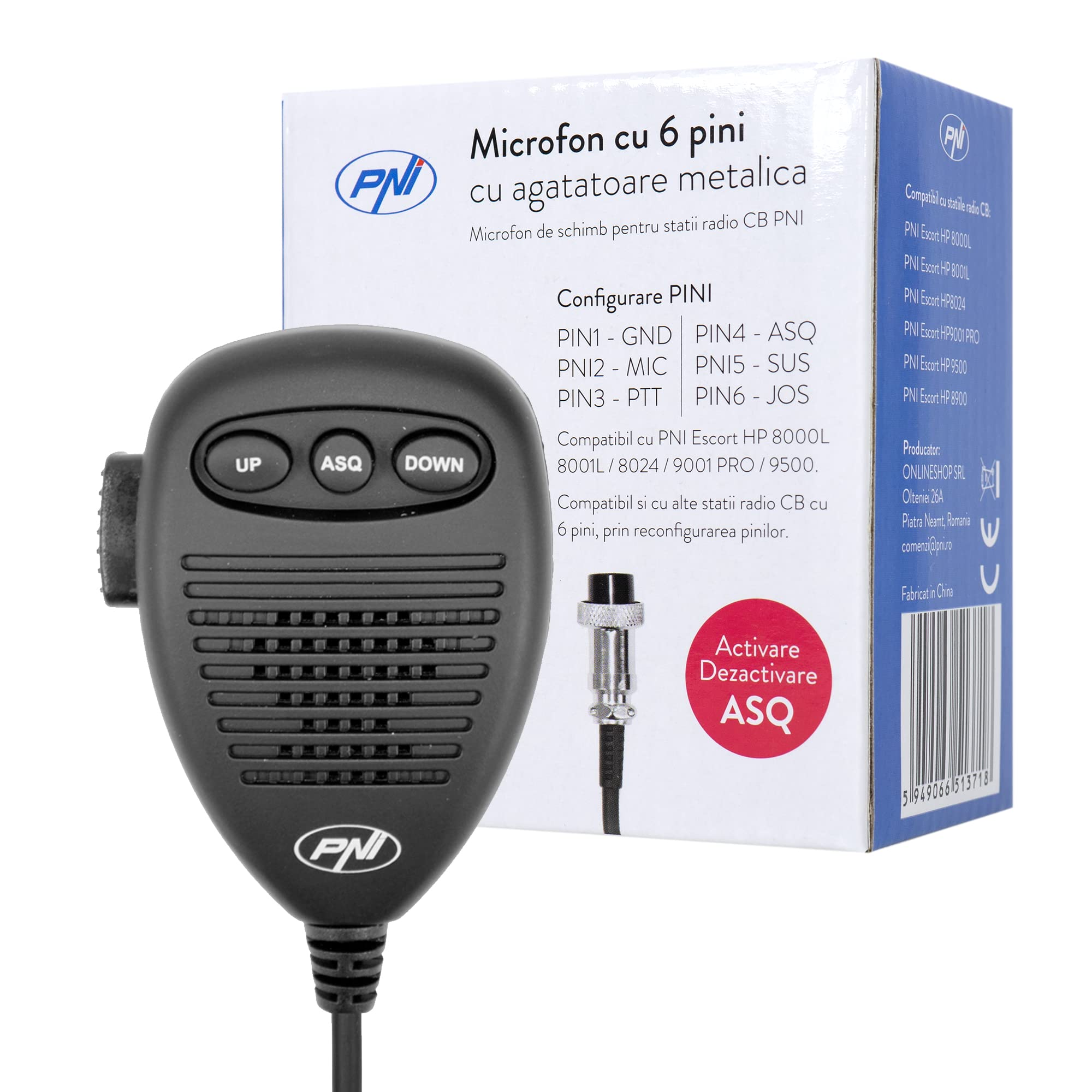 PNI PNI-MK80M Microphone for CB Radio Escort HP 8000/8001/8024/9000/9001 / 8000L / 8001L