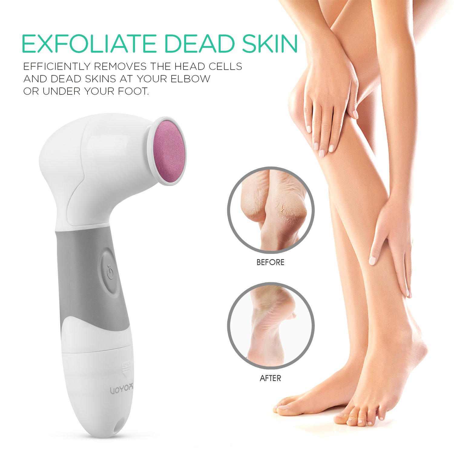 VOYOR Facial Cleansing Brush Waterproof Spin Face Brush 5-IN-1 Body Cleansing Brush Set for Deep Skin Cleansing, Gentle Exfoliating, Blackhead Removal FB100: Beauty