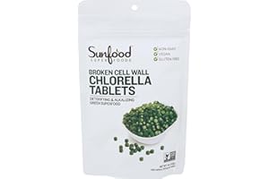 Sunfood Superfoods Chlorella Tablets - Chlorella Powder Tablets, Chlorophyll, Chlorella Supplement, Chlorophyll Pills, Broken Cell Wall Algae Capsules, Non GMO, Vegan - 4 oz Bag