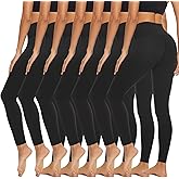 FULLSOFT 7 Pack Leggings for Women - High Waisted Tummy Control Workout Yoga Running Tights Pants