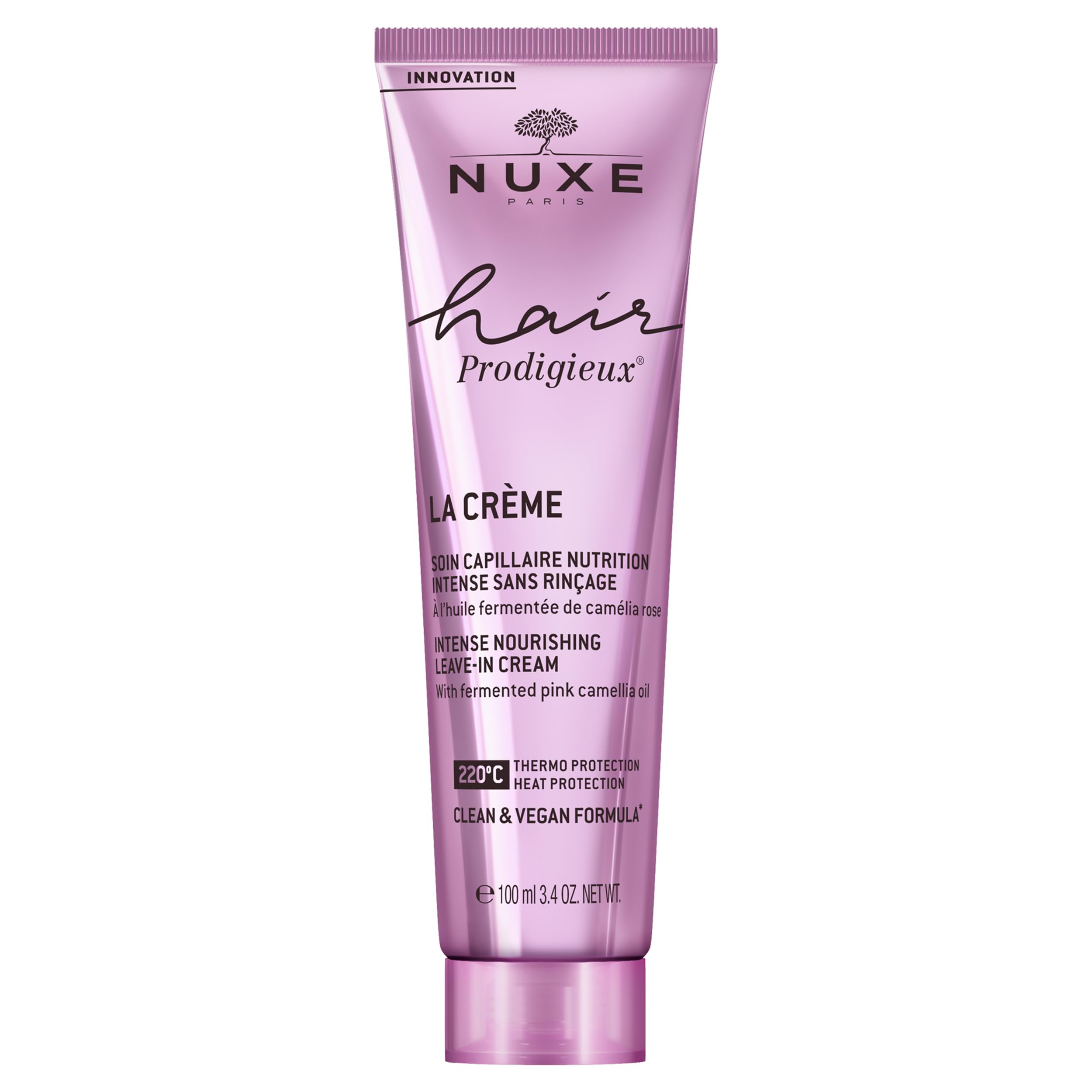 Nuxe Hair Prodigieux Intense Nourishing Leave-in Cream 100ml, Heat-Protective Leave-in Hair Cream, Nourishes & Repairs Dry Hair, Shields from Heat Up to 220°C, Vegan Formula