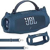 JCHPINE Silicone Case for JBL Charge 6 Portable Speaker, Protective Cover for JBL Charge 6 Pro AI Sound Speaker Accessories (Blue Case)