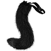 iHUFeather Faux Fur Furry Tail for Cosplay Halloween Fancy Party Costume Accessories