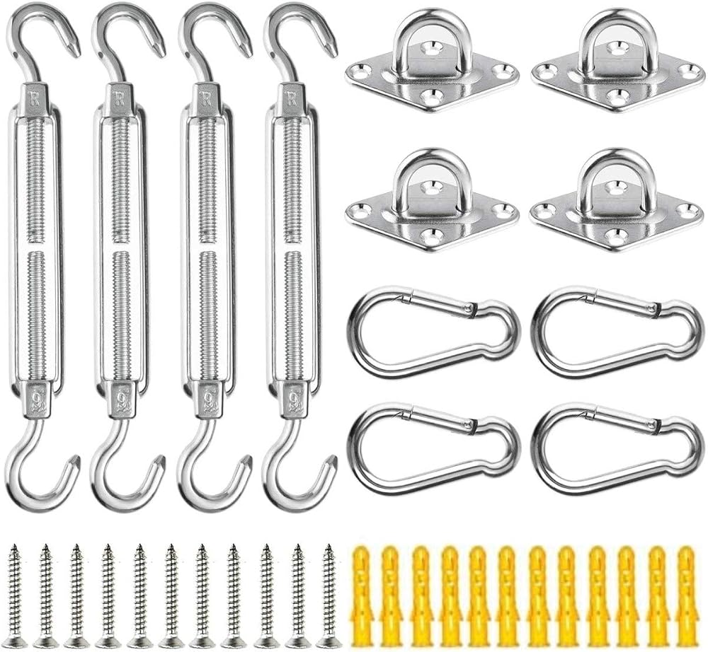 KAHEIGN M6 Awning Attachment Set 44 Pcs Stainless Steel Hardware Kit