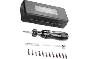 VEVOR Torque Screwdriver, 1/4" Drive Screwdriver Torque Wrench, Electrician Torque Screwdriver with Scale, 10-70 in/lbs Torqu