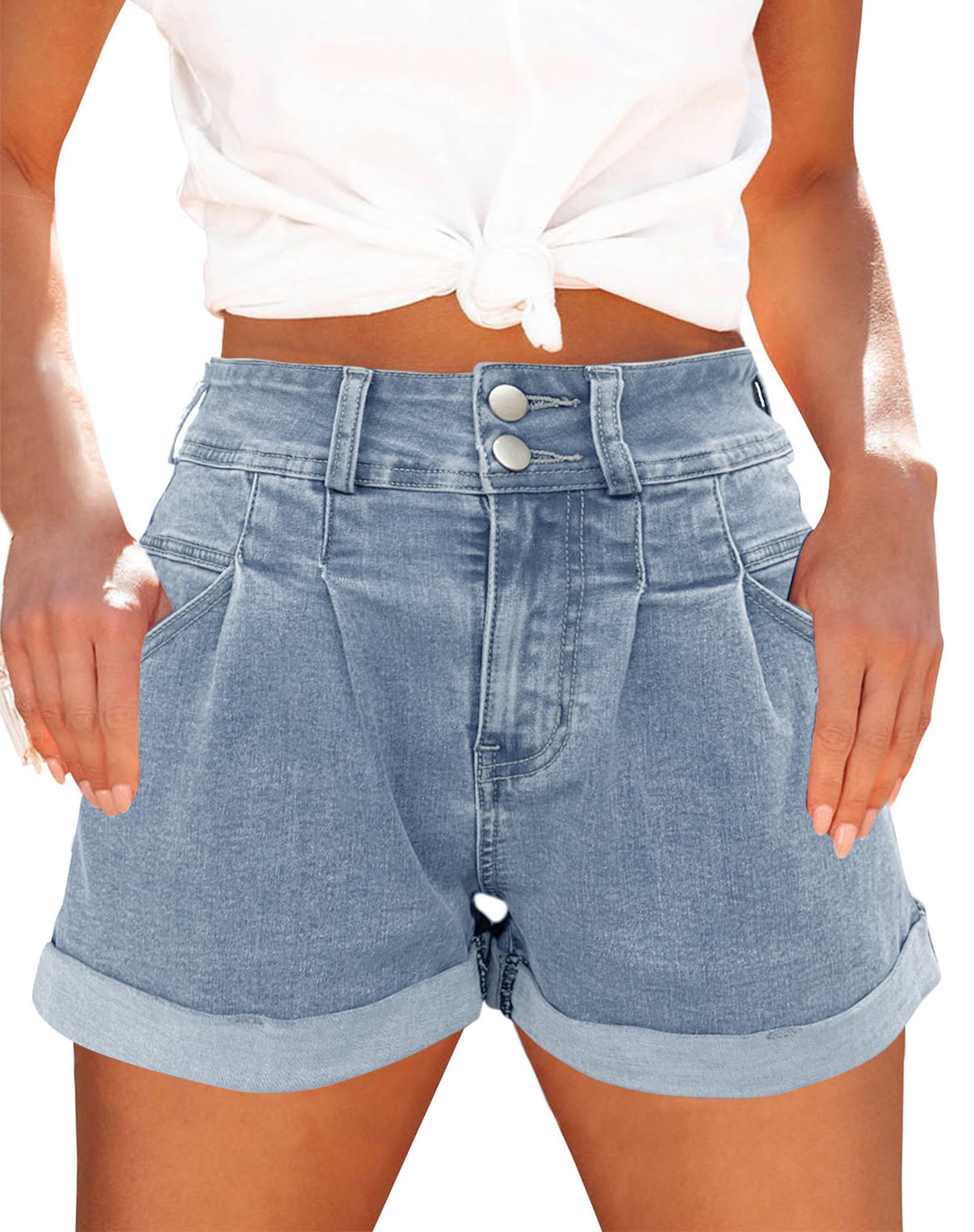 Hilltichu Womens Relaxed Fit Casual High Waist