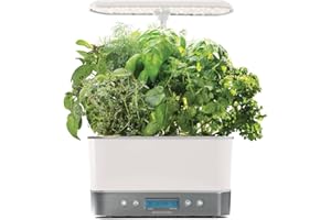 AeroGarden Harvest Elite Indoor Garden Hydroponic System with LED Grow Light and Seed Kit, Holds up to 6 Pods, White Stainless