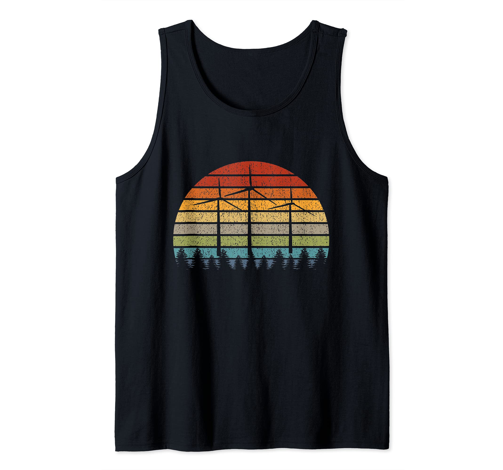 Wind-wheel retro vintage wind-turbine wind turbines motifs Tank Top