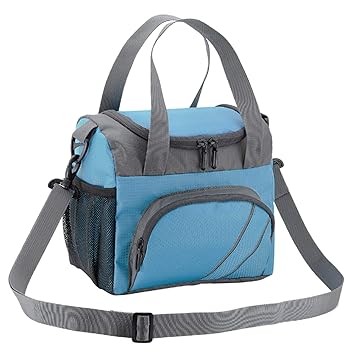 FATMUG Lunch Bags for Office Men Women Insulated Tiifin Bag for Kids -Blue Grey