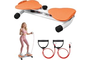 Hualonger Waist Twister Machine, Ab Twister Board with Resistance Bands - 300 lbs Capacity Home Exercise Equipment for Belly Fat, Core Workout - Noiseless & Anti-Slip for Women/Men