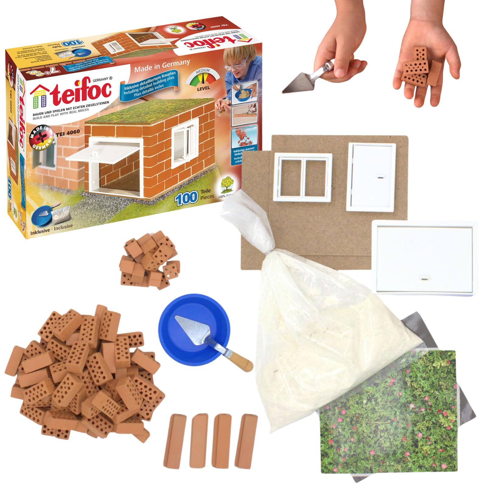 Garage Learning Educational Kids Toy Brick Construction Kit (100 pieces), brown, Teifoc, TEI 4060