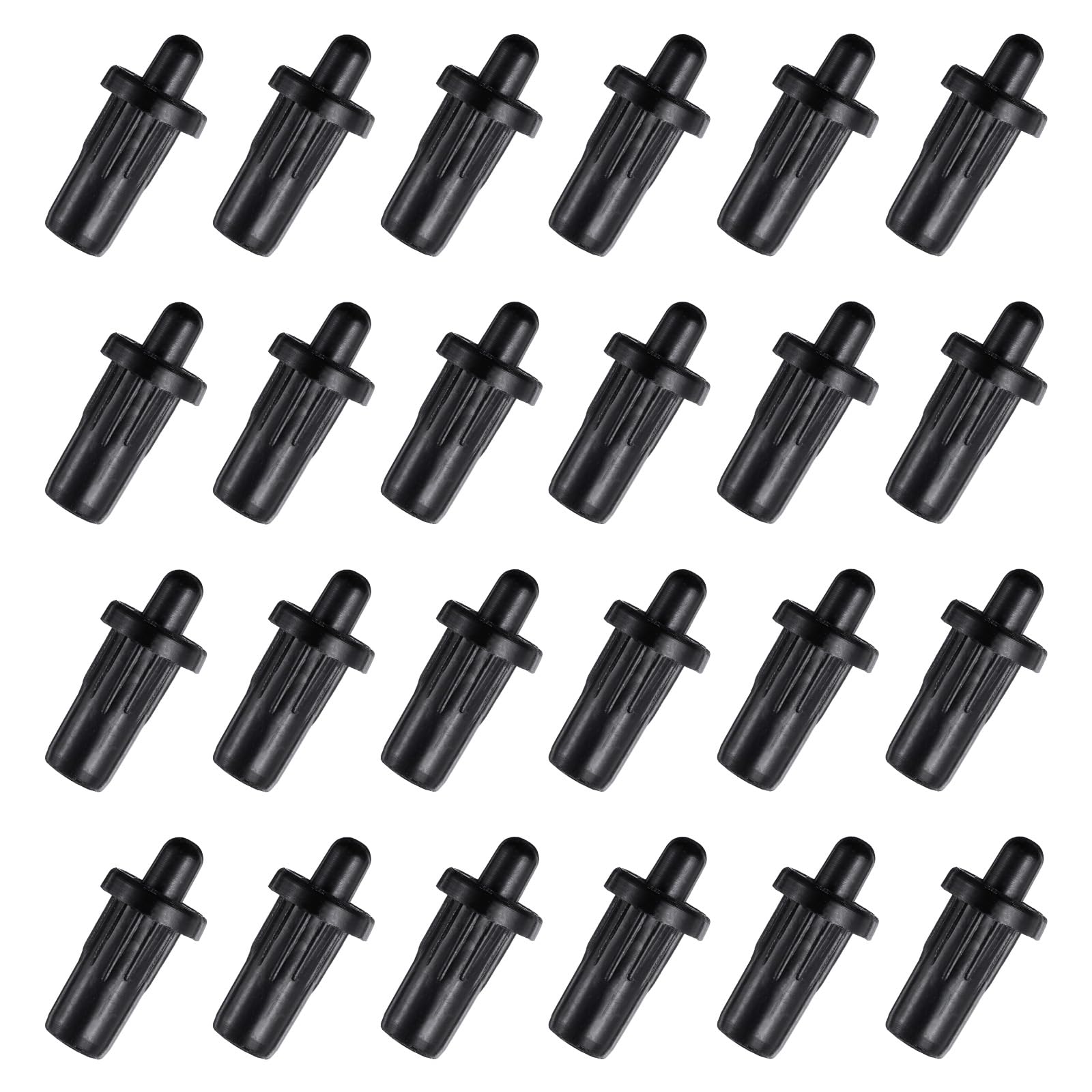 uxcell 7.5mm Cabinet Door Repair Pin - 24 Pcs Plastic Damper Spring Axis Loaded Pins for Kitchen Cabinet Furniture Door Panel Connector Shutter, Black