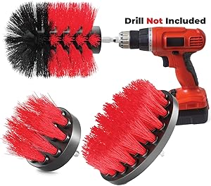Drill Brush Set Attachment Kit - Pack of 3 - All Purpose Power Scrubber Cleaning Set for Grout, Tiles, Sinks, Bathtub, Bathroom & Kitchen Surface