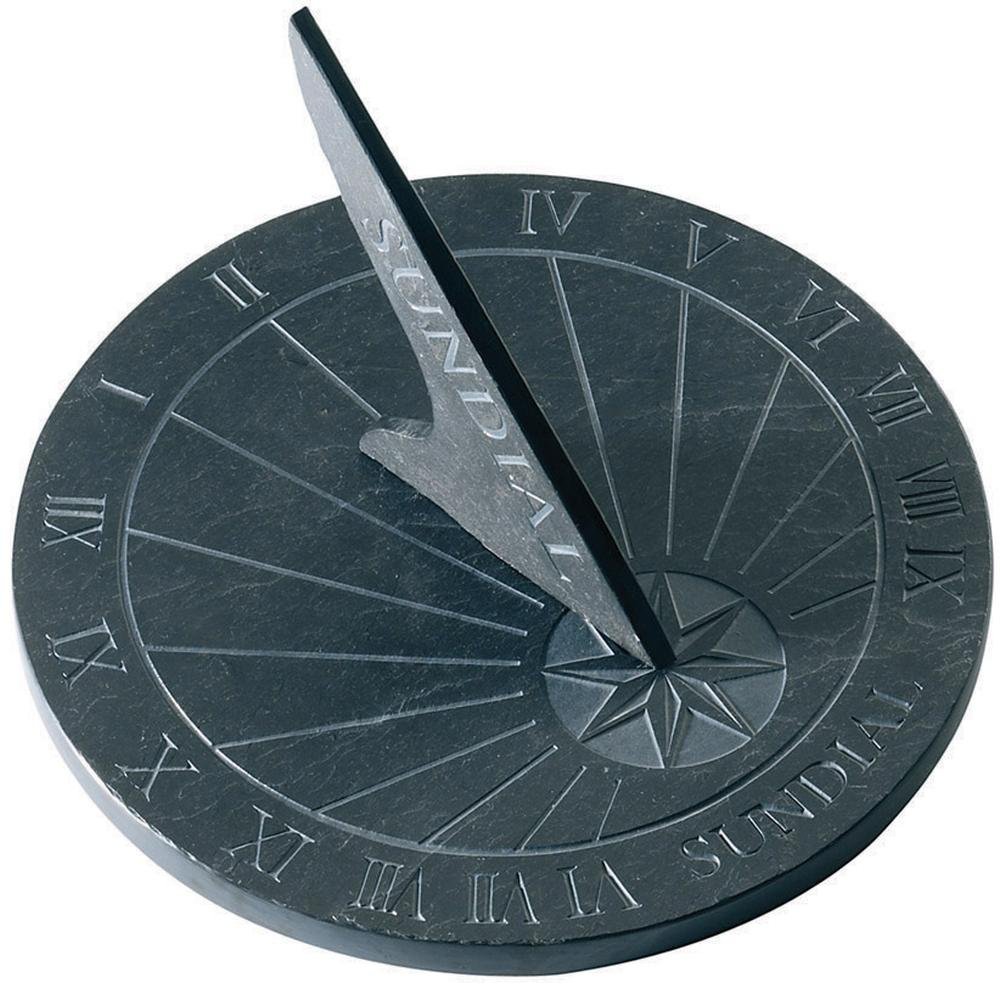 Esschert LS002 Large Round Slate Garden Sundial,Blue,9.75" dia.