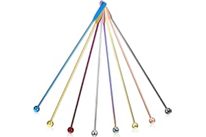 BOAO 7.5 Inches Stainless Steel Coffee Beverage Stirrers Drink Swizzle Stick with Small Rectangular Paddles, Set of 8 Beverage Stirrers for Coffee Cocktail Chocolate Milk Juices (Multicolor)